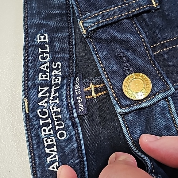 American Eagle super stretch dark wash size 8 jeggings - Picture 6 of 8